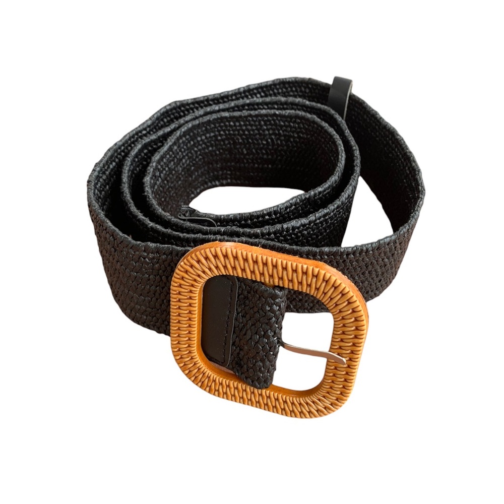 Vintage Woven Belt with Acrylic Buckle